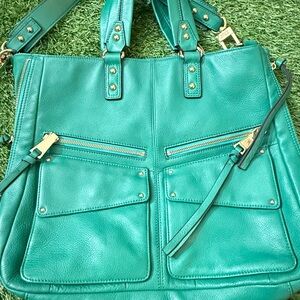 Aimee Kestenberg Teal Leather Tote